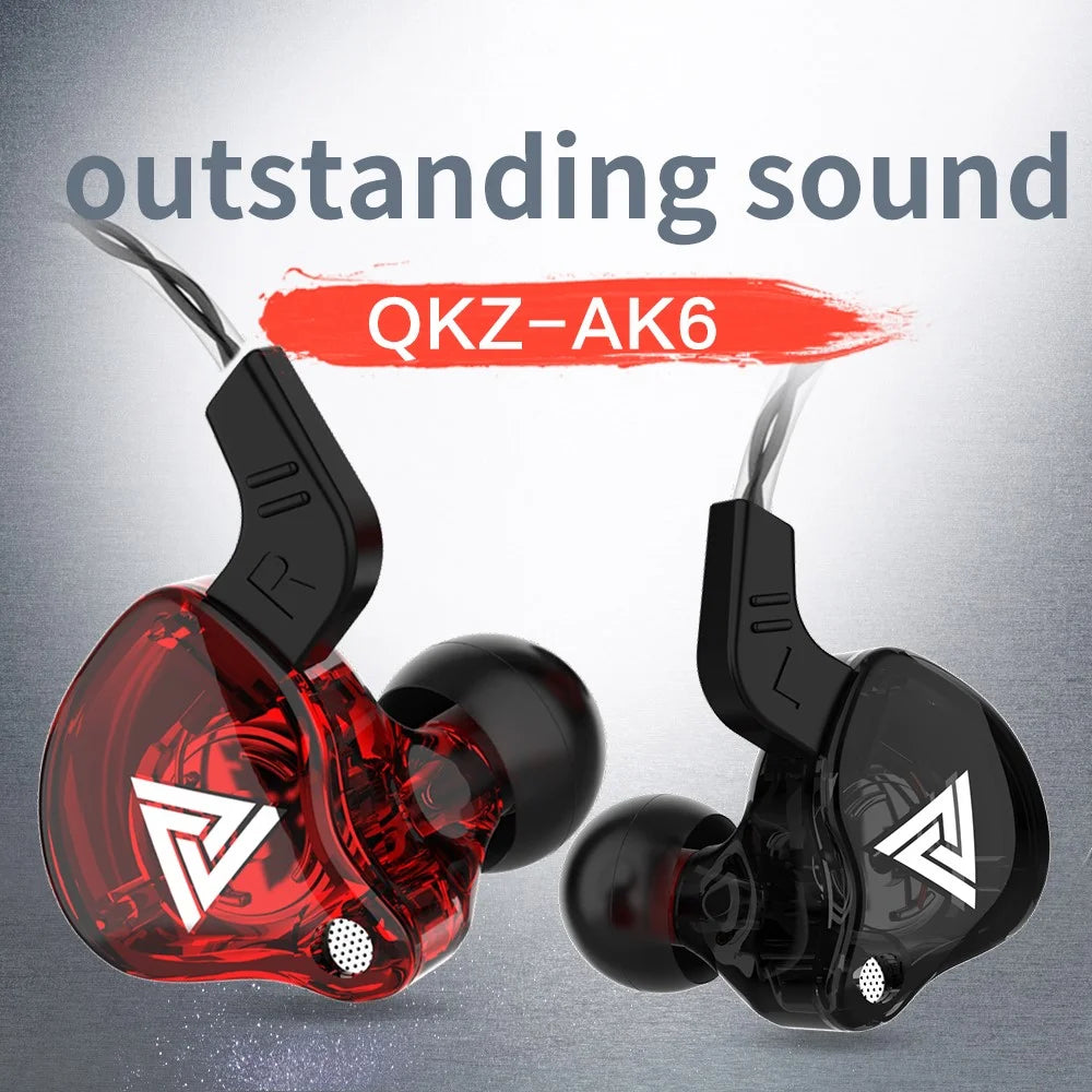 QKZ AK6 3.5mm Wired In-ear Earphone Heavy Bass Stereo Wire Control Mic Headset - Blue - 2