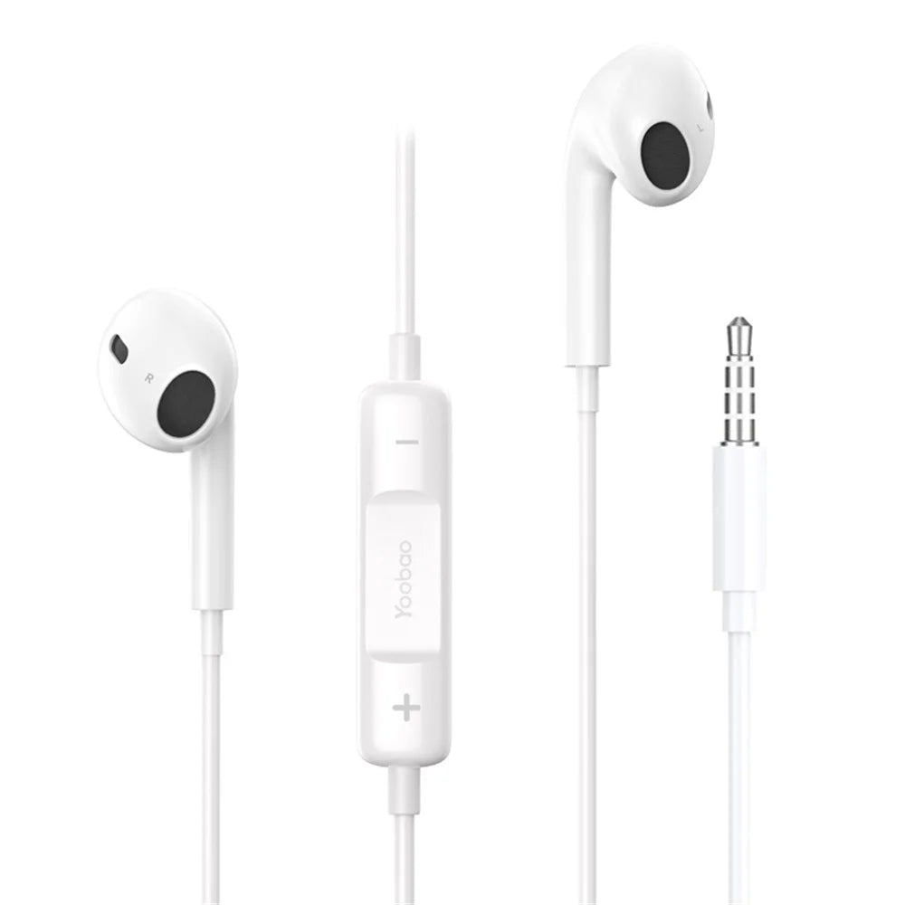 YOOBAO L-03 3.5mm Half-In-Ear Wired Headphones Button Control Headset for Running, Listening - 1
