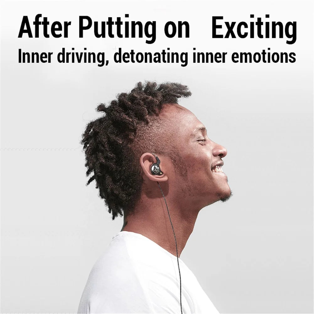 JIANGSHENG X2 In-Ear Sports Headphone HIFI Heavy Bass Wired Headset for Mobile Phone - Black - 4