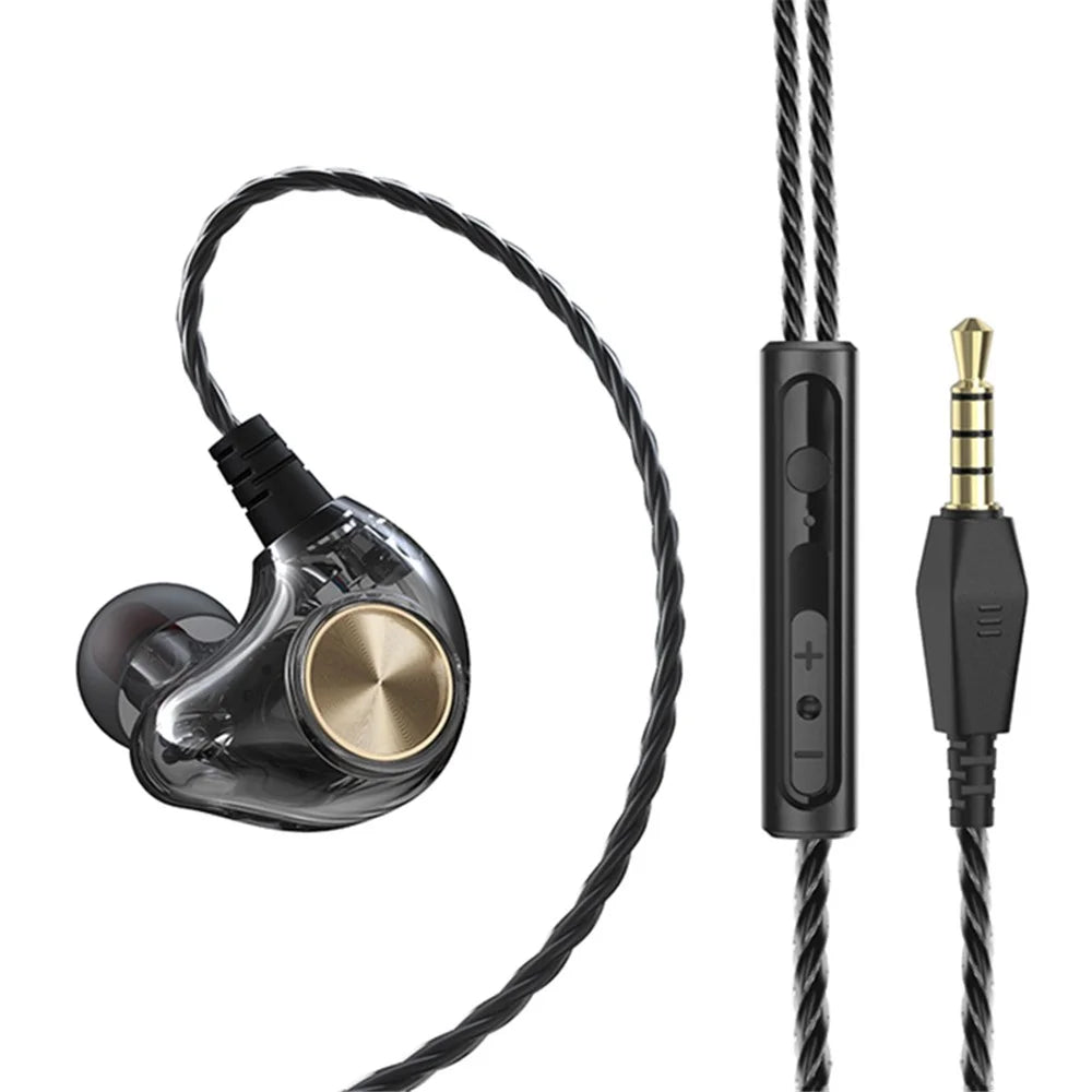 JIANGSHENG K1 3.5mm Wired Headset HIFI Half-In-Ear Earphone Sports Headphone for Smartphone - Black - 1