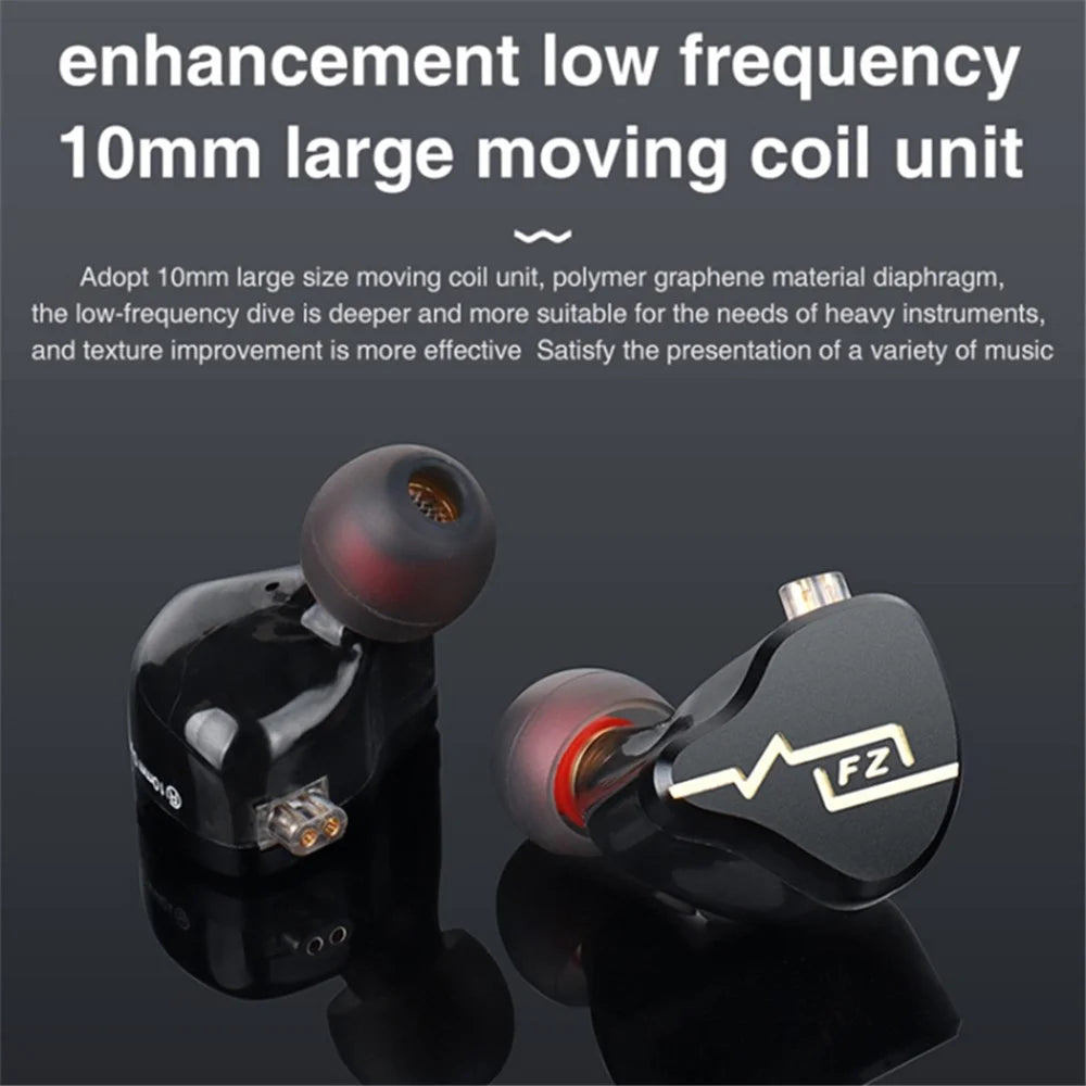 FZ Liberty Z1 Music Headphone In-Ear Dynamic HiFi Earbud Wired Earphones, No Mic - Silver+Blue - 6