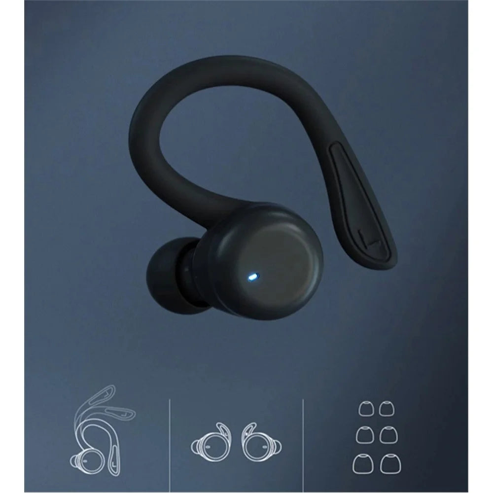 T40 Ear Hook Wireless Earphone IPX6 Waterproof Hands-free Touch Control Bending Sports Earbuds - Orange - 4