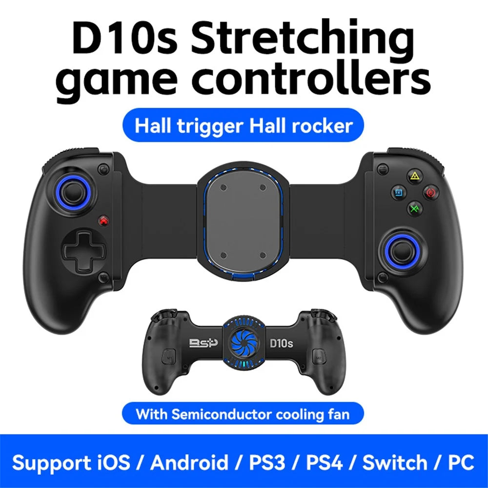 D10S Semiconductor Heat Dissipation Stretching Handle Wireless Game Controller - Black - 2