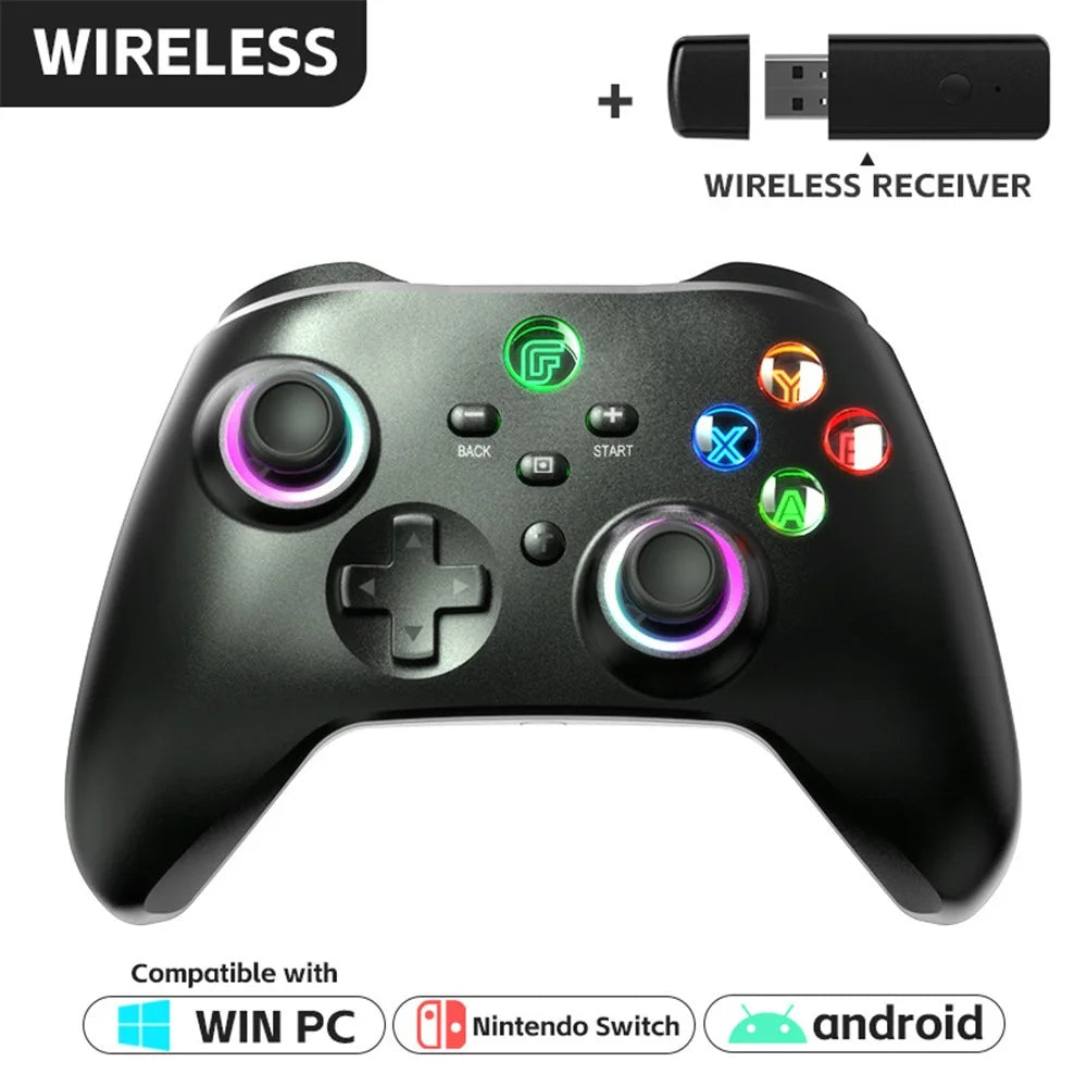 DATA FROG Wireless Bluetooth-compatible Gamepad Turbo Game Controller with Wireless Receiver for Nintendo Switch / Phone / Computer - 2