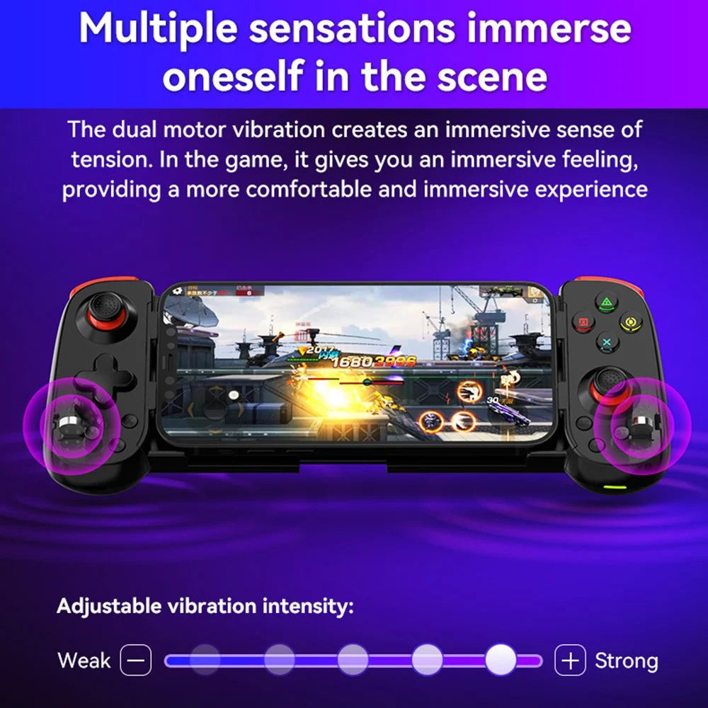 D6DP Wireless Game Controller Stretchable Bluetooth-compatible Phone Gamepad for Nintendo Switch / Phone / PC - Black - 2