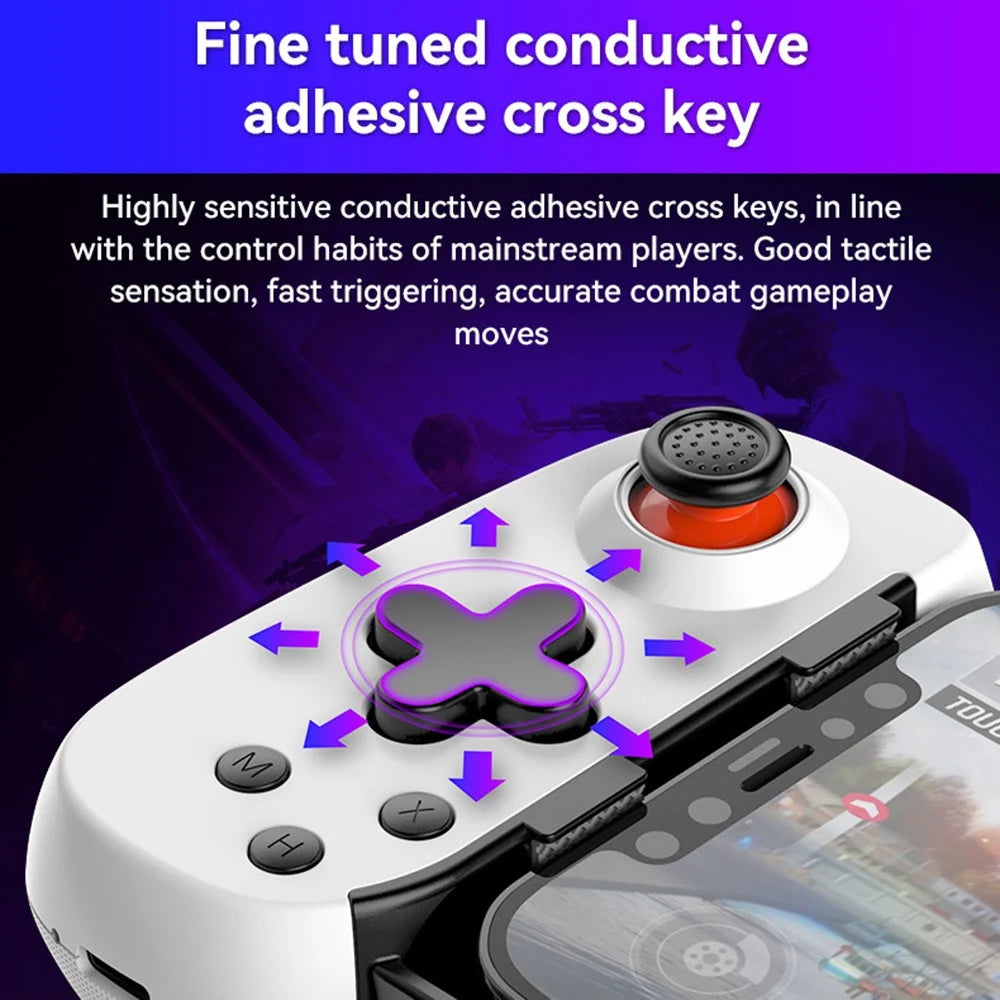D6DP Wireless Game Controller Stretchable Bluetooth-compatible Phone Gamepad for Nintendo Switch / Phone / PC - Black - 7