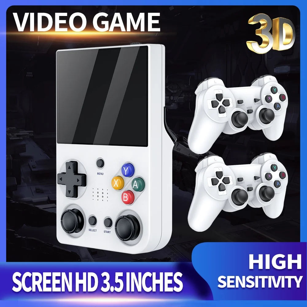 M21 3.5-inch Screen HD Game Machine Two-Player Handheld Game Console, 128G Memory Card / 30000 Games - White - 2