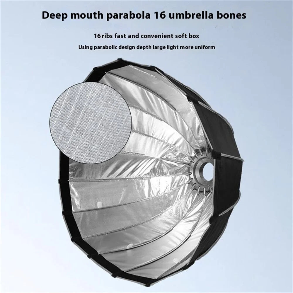 90cm Deep Parabolic Softbox with Grille Quick Release Bowens Mount Photography Umbrella for Studio Lighting - 5