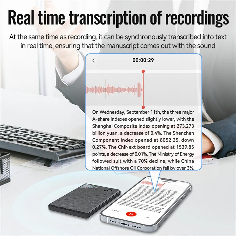 A5 8GB AI Voice Recorder GPT Intelligent Audio Recorder APP Control Real Time Transcription Summary Translation Device - 5