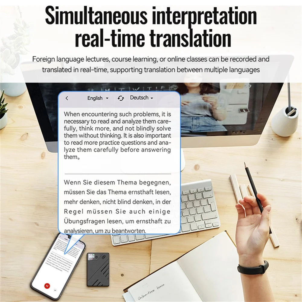 A5 8GB AI Voice Recorder GPT Intelligent Audio Recorder APP Control Real Time Transcription Summary Translation Device - 6