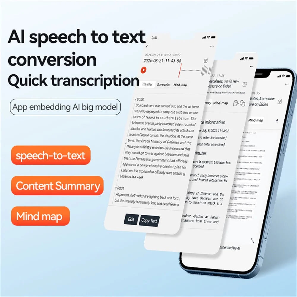 Q70A AI Voice Recorder ChatGPT 8GB Smart Transcription Translation App Control Magnetic Sound Recorder - 4
