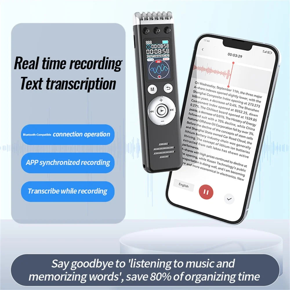 Q88A AI Smart Voice Recorder 32GB HD Noise Reduction One-Touch Recording Pen 1.14 Inch IPS Screen - 5