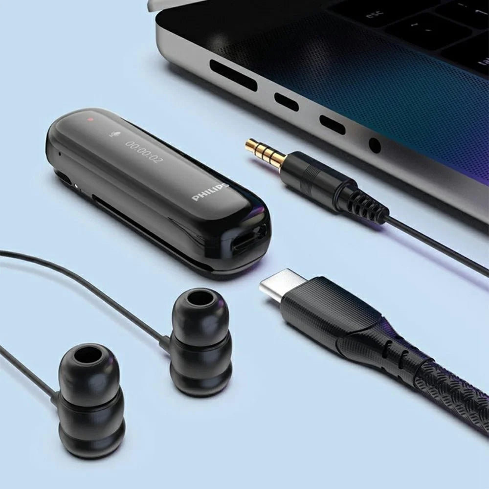 PHILIPS VTR5170 64GB Voice Recorder HD Noise Cancelling Audio Digital Recording Device for Meeting - Black - 4