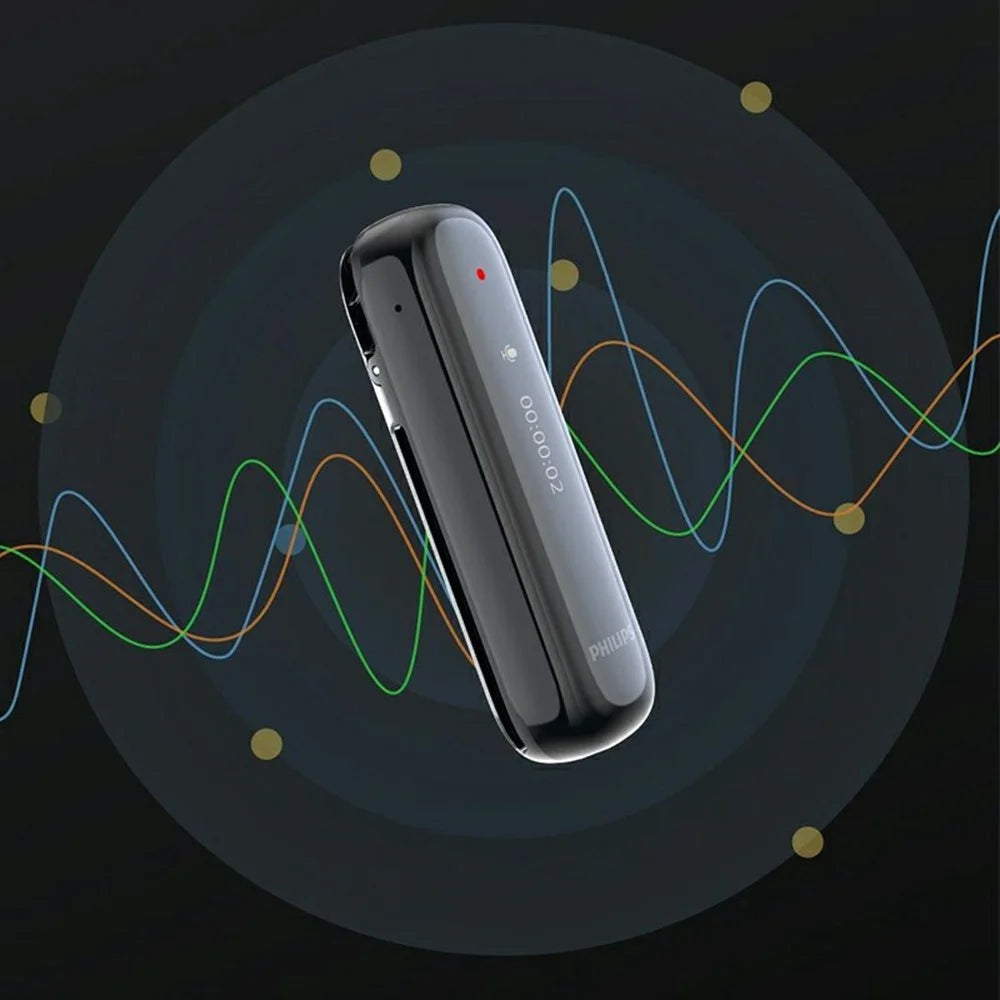 PHILIPS VTR5170PRO 64GB Voice Recorder with Charging Case Dual Noise Reduction 360 Degree Omnidirectional Microphone AI Smart Recording Device for Meeting Interview - Black - 2