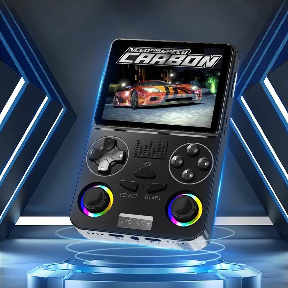 J36 Ultra Gaming Console 3.5 inch IPS Screen WiFi Online Battle RGB Joystick Retro Handheld - Black - 2