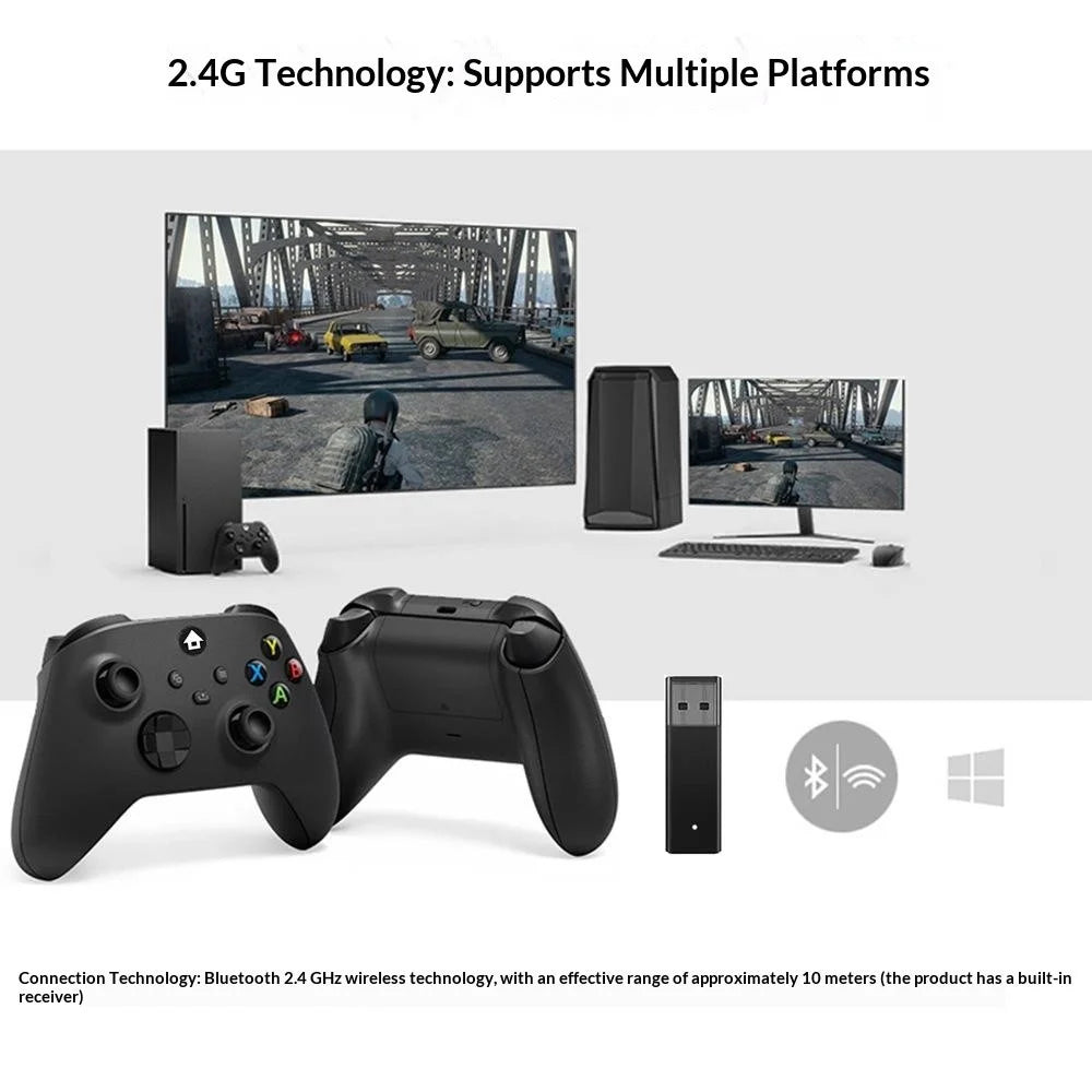 Game Controller for Xbox Series S / X / Xbox One / One S / One X / PC 2.4G Wireless Gamepad with Receiver - Black - 3
