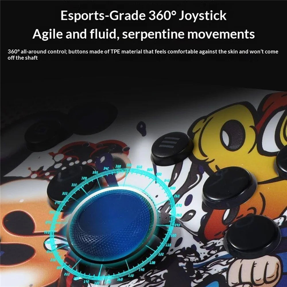 XSX Water Transfer Print 2.4G Wireless Gaming Controller Dual Vibration Motor Gamepad for PC Switch Android - Graffiti - 3