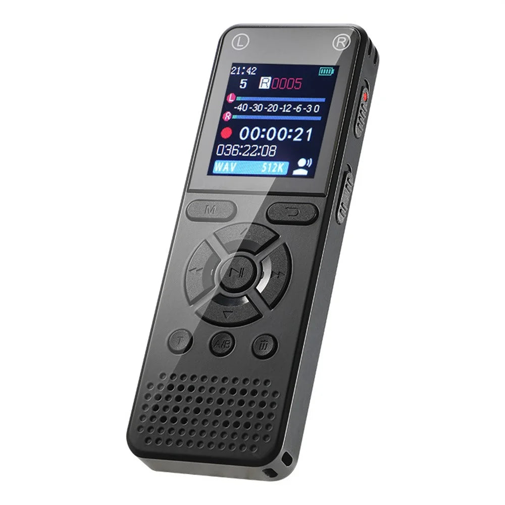 T51 Digital Voice Recorder without Memory Noise Reduction 1.44 Inch TFT Screen MP3 Player - Black - 1