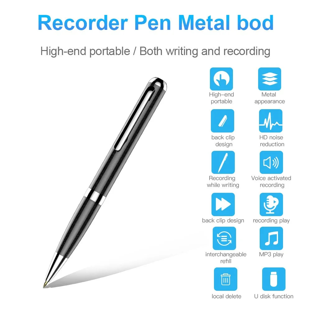 Q96 64GB Audio Recording Dictaphone Voice-activated Recording Writeable Digital Voice Recorder Pen - 2