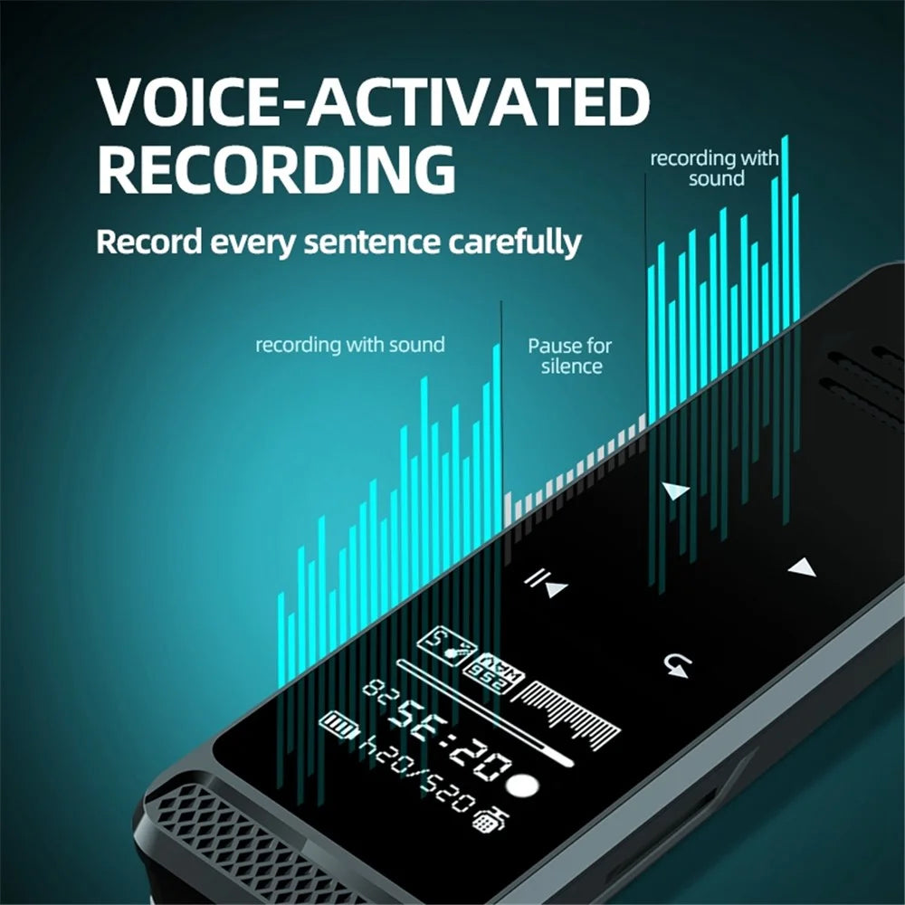 Q55 32GB Noise Reduction Audio Recorder Dual-Mic HD Voice Activated Sound Recorder for Lectures Meetings Classes - 6
