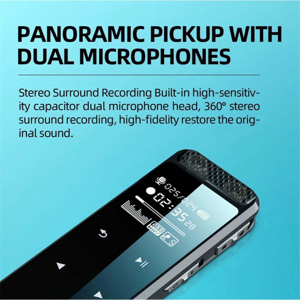 Q55 32GB Noise Reduction Audio Recorder Dual-Mic HD Voice Activated Sound Recorder for Lectures Meetings Classes - 7