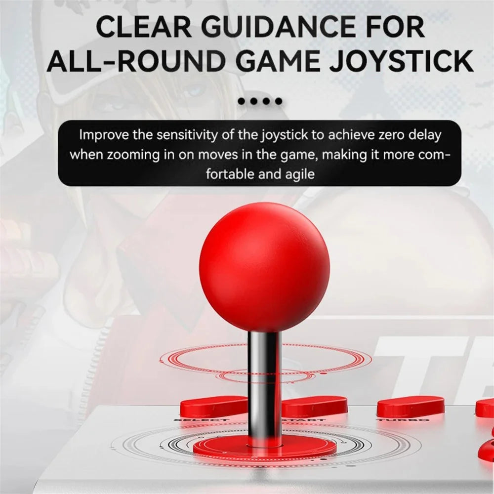 BSP-Y02 Arcade Joystick Controller Universal Classic Handle Gamepad for PS4 Nintendo Switch Android iOS Cell Phone - Black / Red - 4