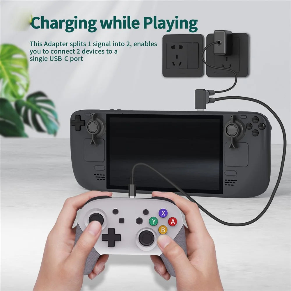 JYS JYS-SD015 For Steam Deck / Switch OLED / Lite Rocker Caps Thumb Grip Covers + Back Bracket + Type-C Adapter - 2