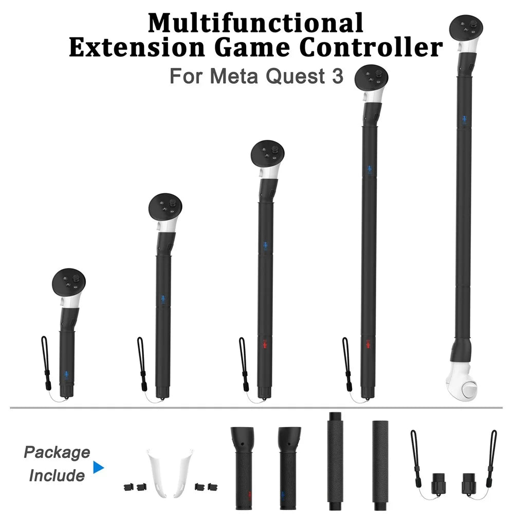 4-In-1 VR Gaming Controller Extension Cover For Meta Quest 3 Auxiliary Tool - Black - 5