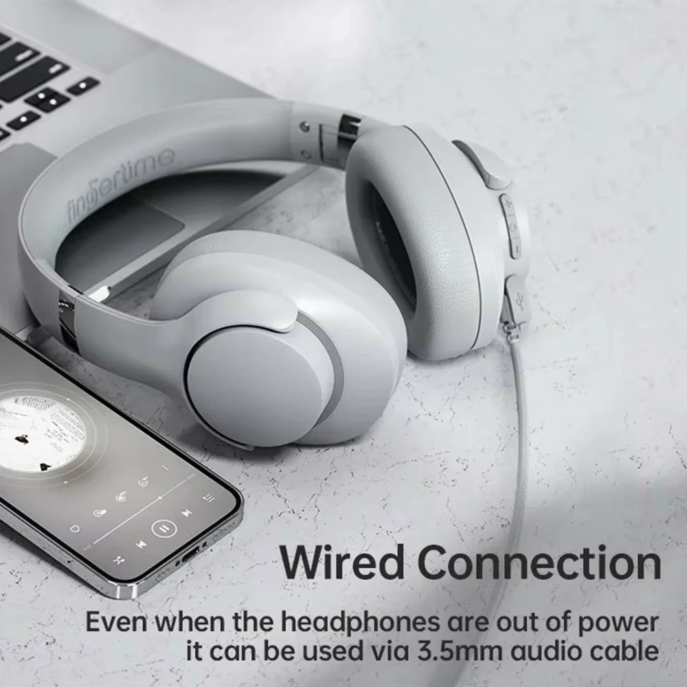 BT048 Active Noise Cancelling Wireless Headphone Bluetooth-compatible Heavy Bass Over-Ear Gaming Music Headset - Grey - 3