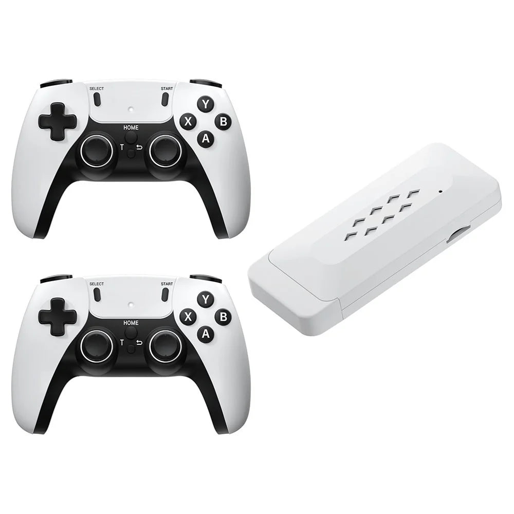 m22 Game Stick 4K, Dual 2.4G Wireless Game Controllers with 64G 30000+ Games for TV - 1