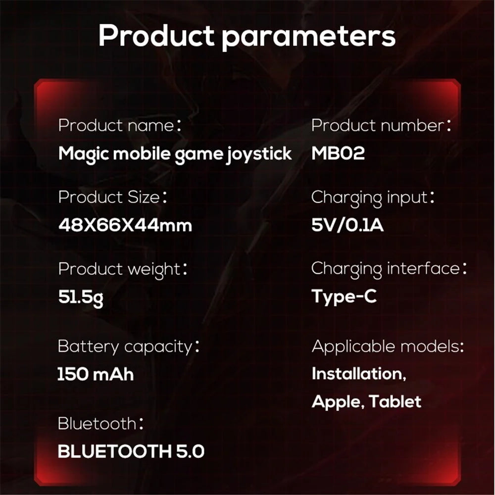 MB02 Mobile Phone Game Joystick Mobile Gaming Controller for iOS 16, Android Phones - 6
