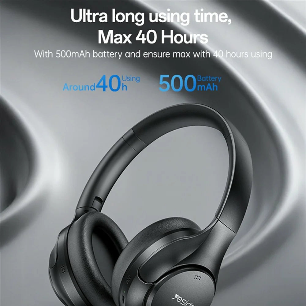 YESIDO EP09 HiFi Sound Wireless Headphones ANC + ENC Noise Cancellation Bluetooth-compatible Headset - 5
