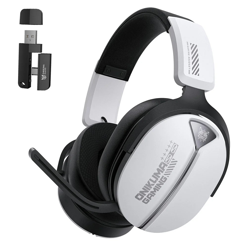 ONIKUMA GT887 Gaming Headphones with Microphone 4 Modes Wireless / Wired Over-Ear Headset - White - 1