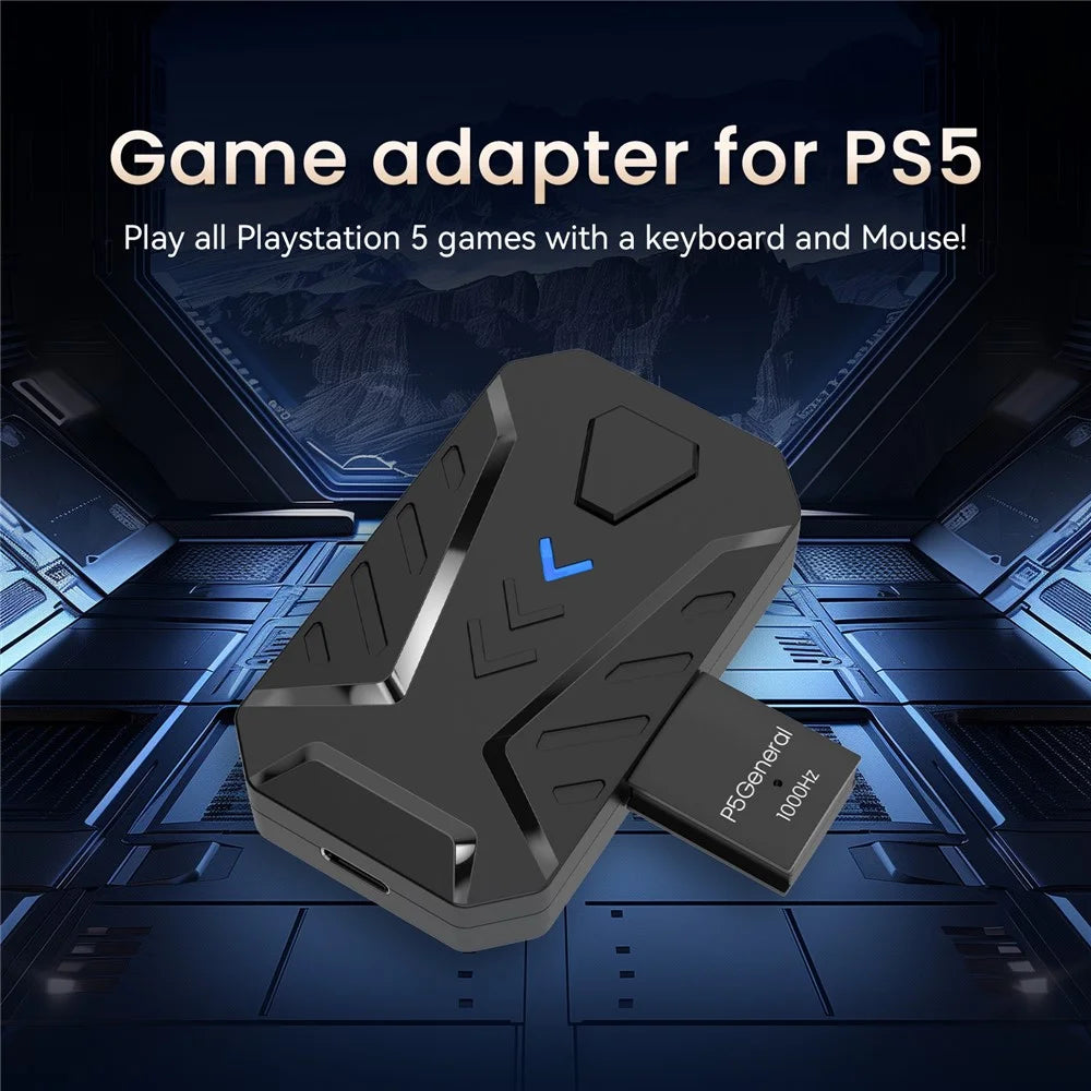 HXSJ P5+V100+A867 Gaming Keyboard Mouse Console Controller Adpater Converter Set for PS5  /  PS4 /  PS3  /  Xbox One  /  Xbox 360  /  Nintendo Switch - Black - 4