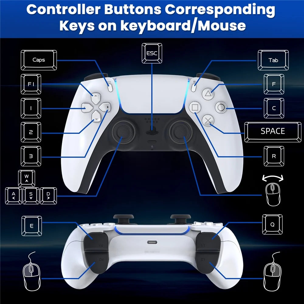 HXSJ P5+V100+H300 Keyboard Mouse Converter Kit 1000Hz Gaming Console Controller Adapter Set for PS5  /  PS3  /  PS4  /  Xbox One  /  Xbox 360 /  Nintendo Switch - Black - 5