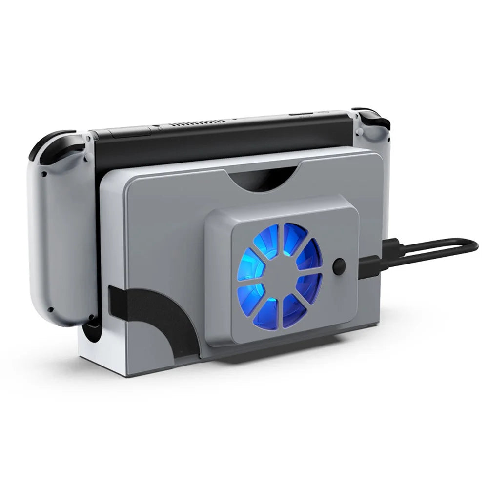 DOBE TNS-1136 Console Fan Cooling Base with Blue Light for Nintendo Switch OLED - White - 1