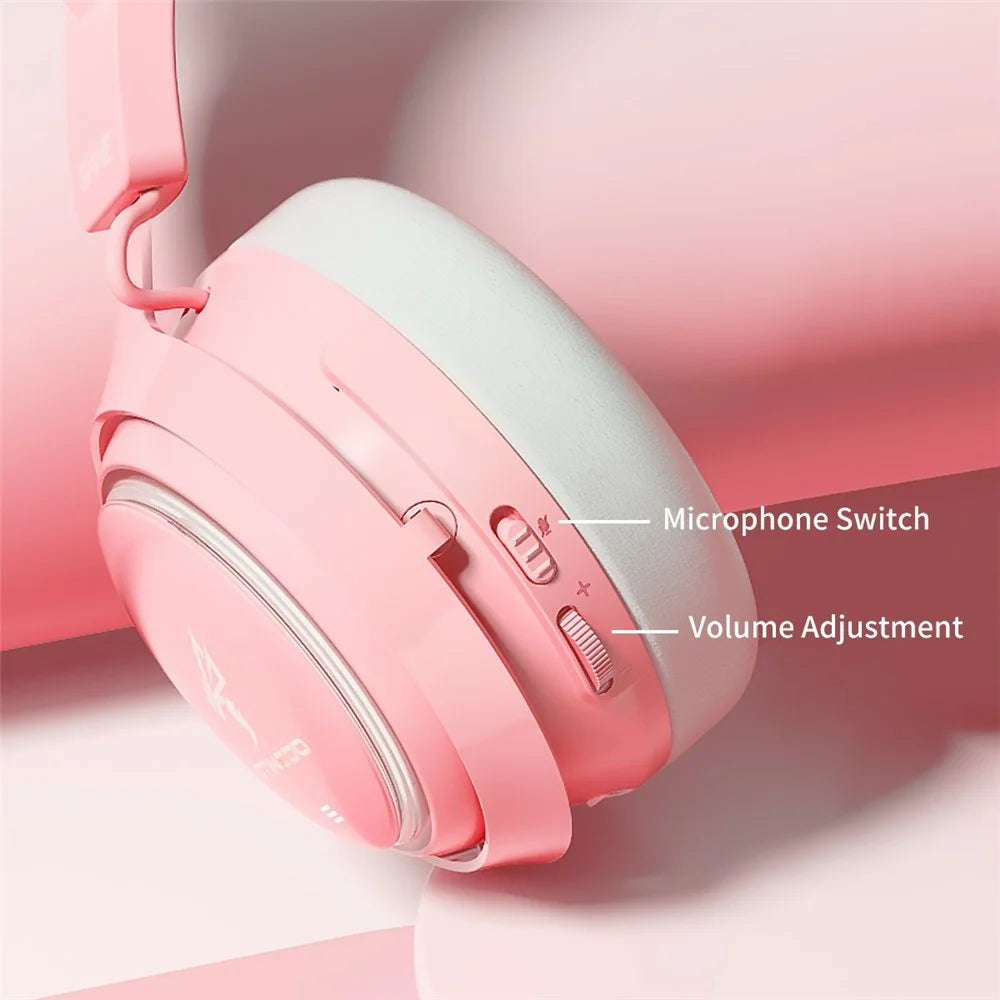 SOMIC GS510 Cat Ear Design USB+3.5mm Wired Over-Ear E-sports Headphone Music Gaming Headset with LED Light - Pink - 7