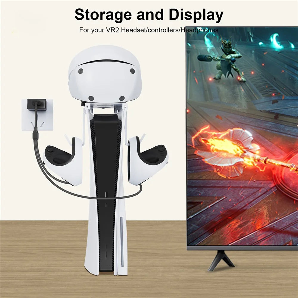 JYS P5171 For PS5 / PS5 Slim Host Universal Top Stand VR Helmet Handle Charging Storage Rack - 4