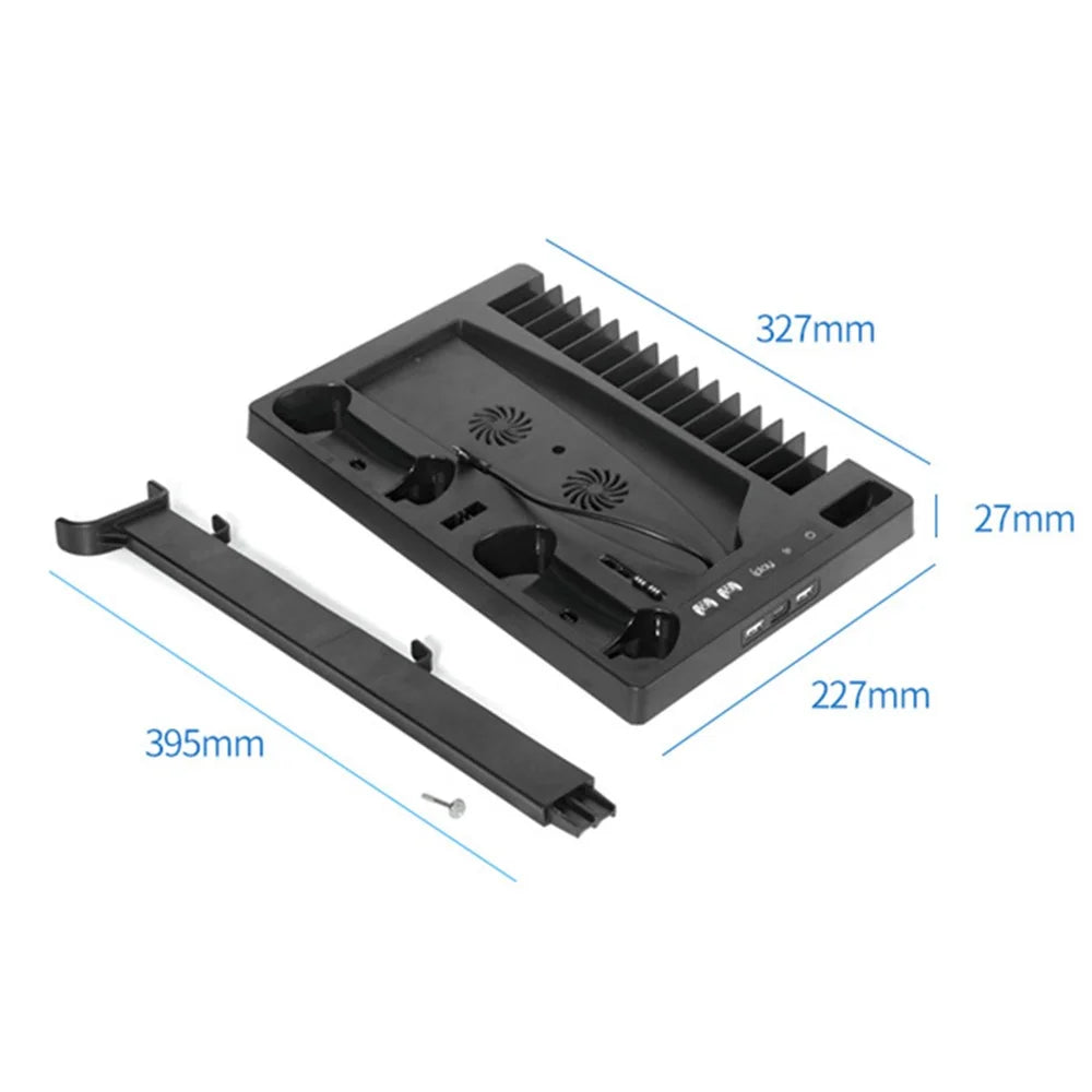OIVO IV-P5246 For Sony PS5 Console Charge Stand Cooler Base ABS Headset Rack - Black - 7