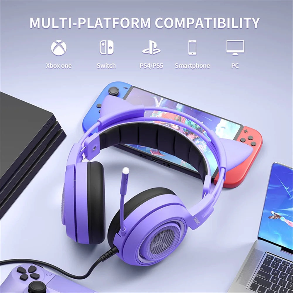 SOMIC G951S E-Sports Gaming Headphone 3.5mm Wired Over-Ear Headset - Purple - 4