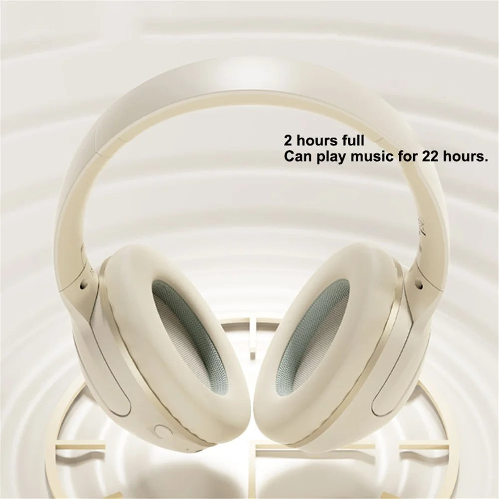 ROCK O3 Wireless On-Ear Headphones Bluetooth-compatible Stereo Headset Over Ear Noise Canceling - Beige - 2