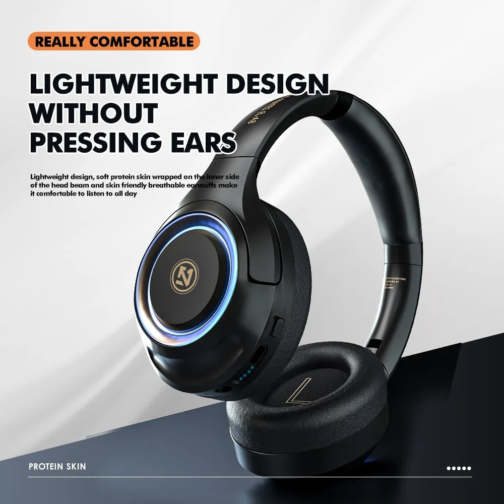 ROCK A8 Wired and Wireless On-Ear Headphones Headset with Microphone Bluetooth-compatible Stereo Headset Over Ear - Black - 7