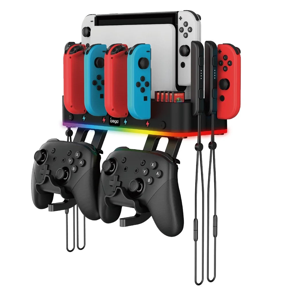IPEGA PG-SW107 For Nintendo Switch / OLED Wall-mounted Bracket Multi-function RGB Charging Station - 3