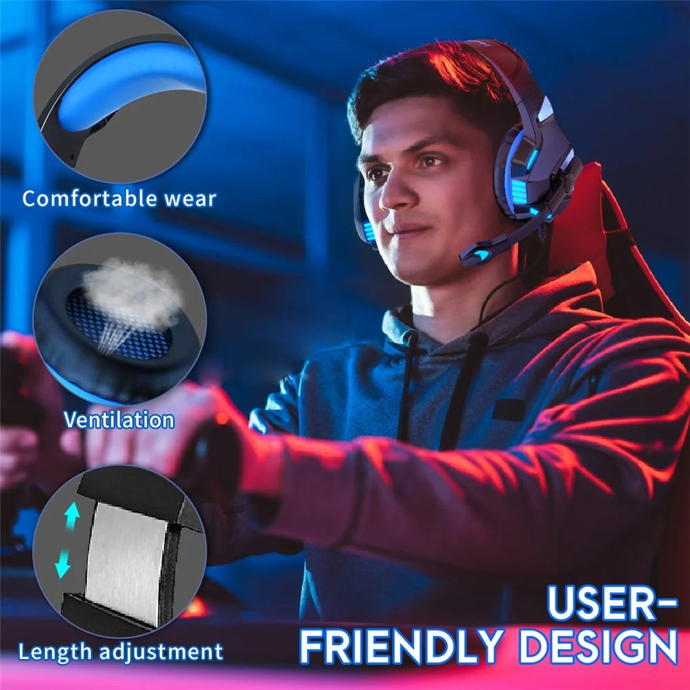 V3 Head-mounted Earphones RGB Light Wired PC Gaming Headset, USB+3.5mm+4Pin - 7