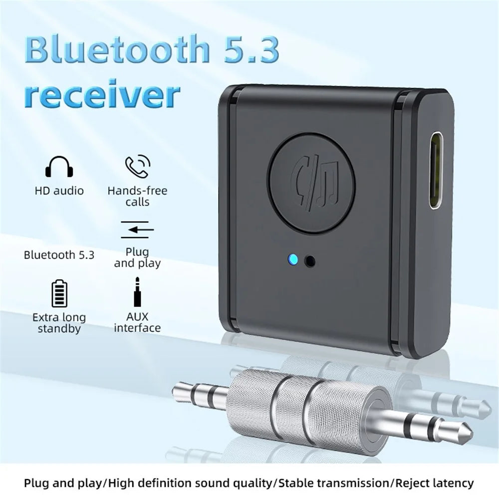 B1 3.5mm Car Audio Adapter HiFi Sound Hand-Free Call Bluetooth-compatible 5.3 AUX Receiver - 2