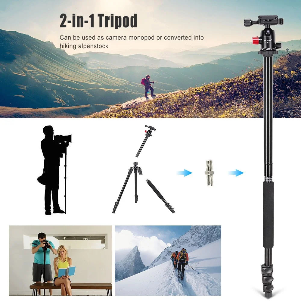 ZOMEI M6 Camera Tripod Mobile Phone Live Broadcast Bracket Aluminum Alloy 4-Section Tripod Stand - 6