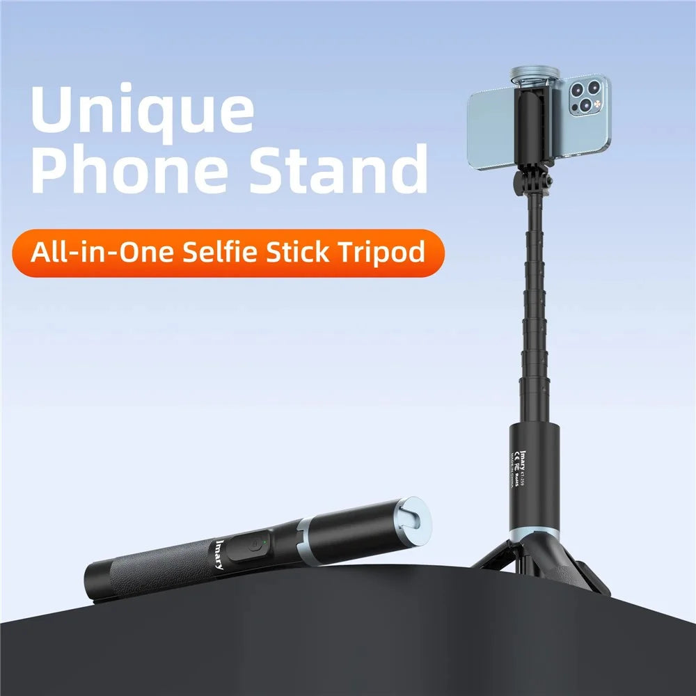 JMARY KT-259 8-Section Retractable Selfie Stick Tripod with 360 Degree Rotating Phone Clip - 3