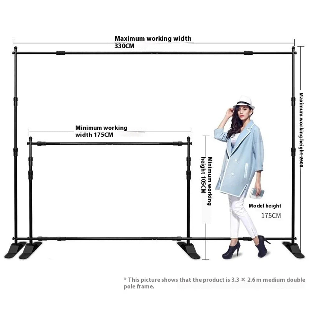 Portable Backdrop Stand 2.6 x 3.3m Display Frame Poster Stand Advertising Board Exhibition Panel - 4