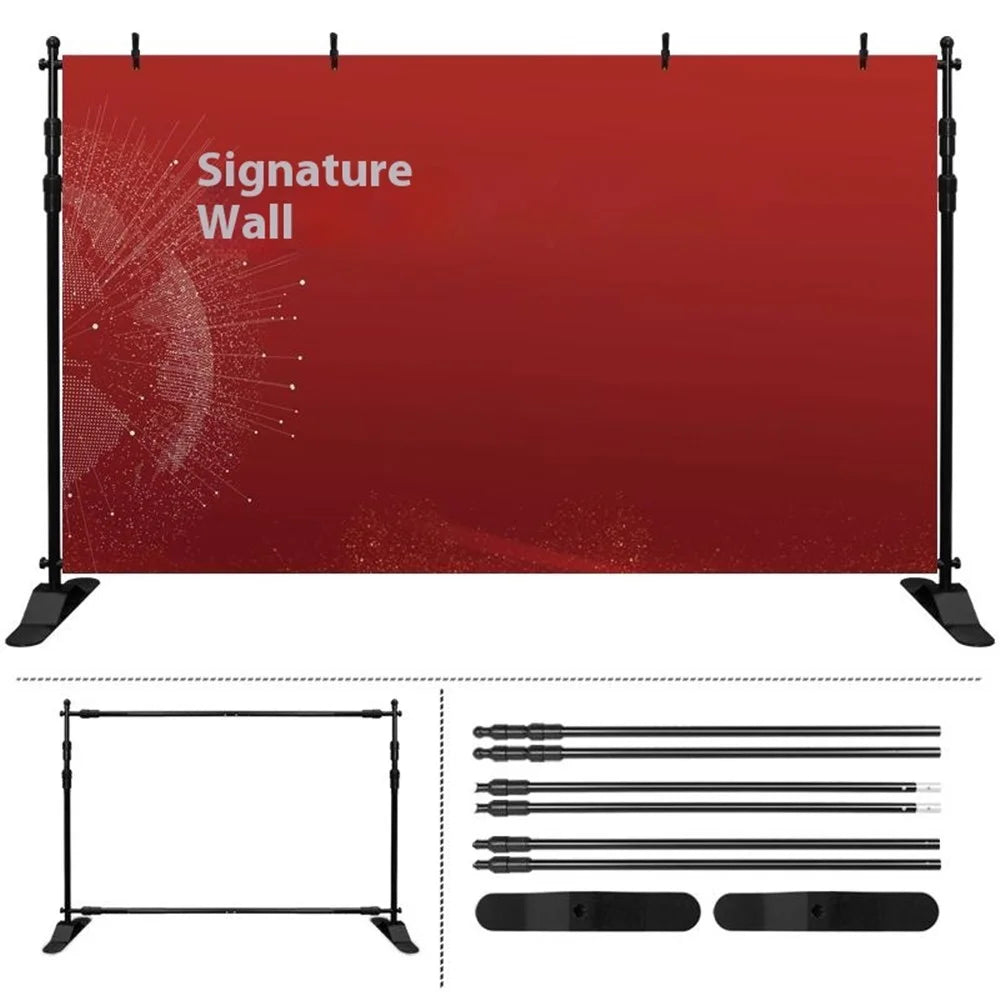 Portable Backdrop Stand 3.3 x 3.3m Display Frame Poster Stand Advertising Board Exhibition Panel - 2