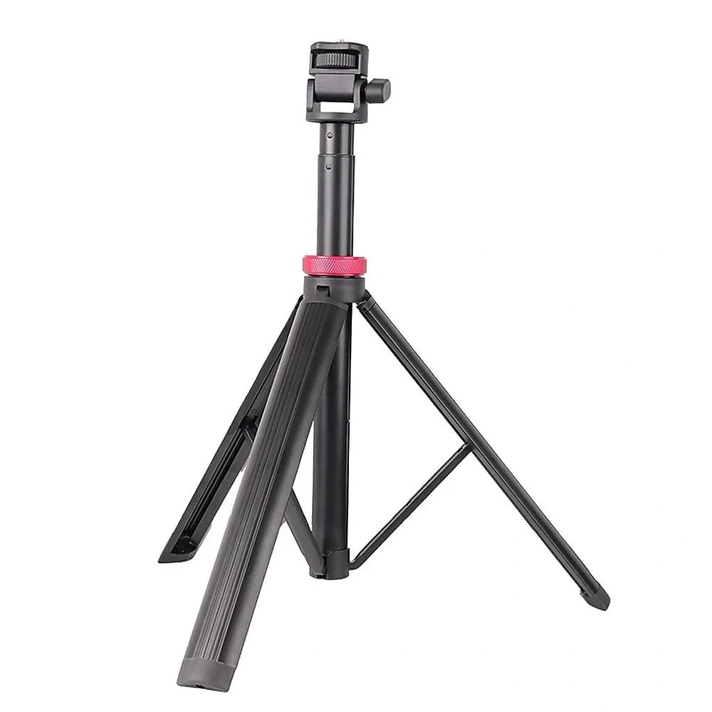 B060 7 Section Telescopic Camera Tripod 6.6ft Aluminum Alloy Portable Travel Stand with Phone Holder - Black - 1